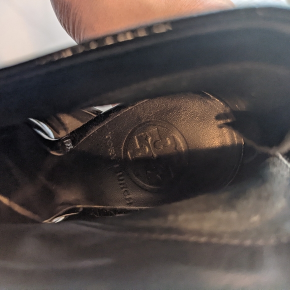 SOLD Tory Burch Lucille Black Suede Platform Ankle Boots 37 7 - Picture 9 of 12